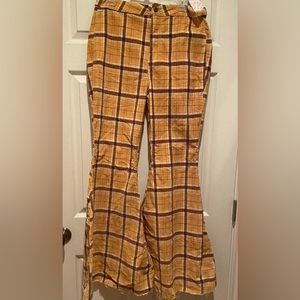 NWT! Free People We The Free plaid Bell bottom pants